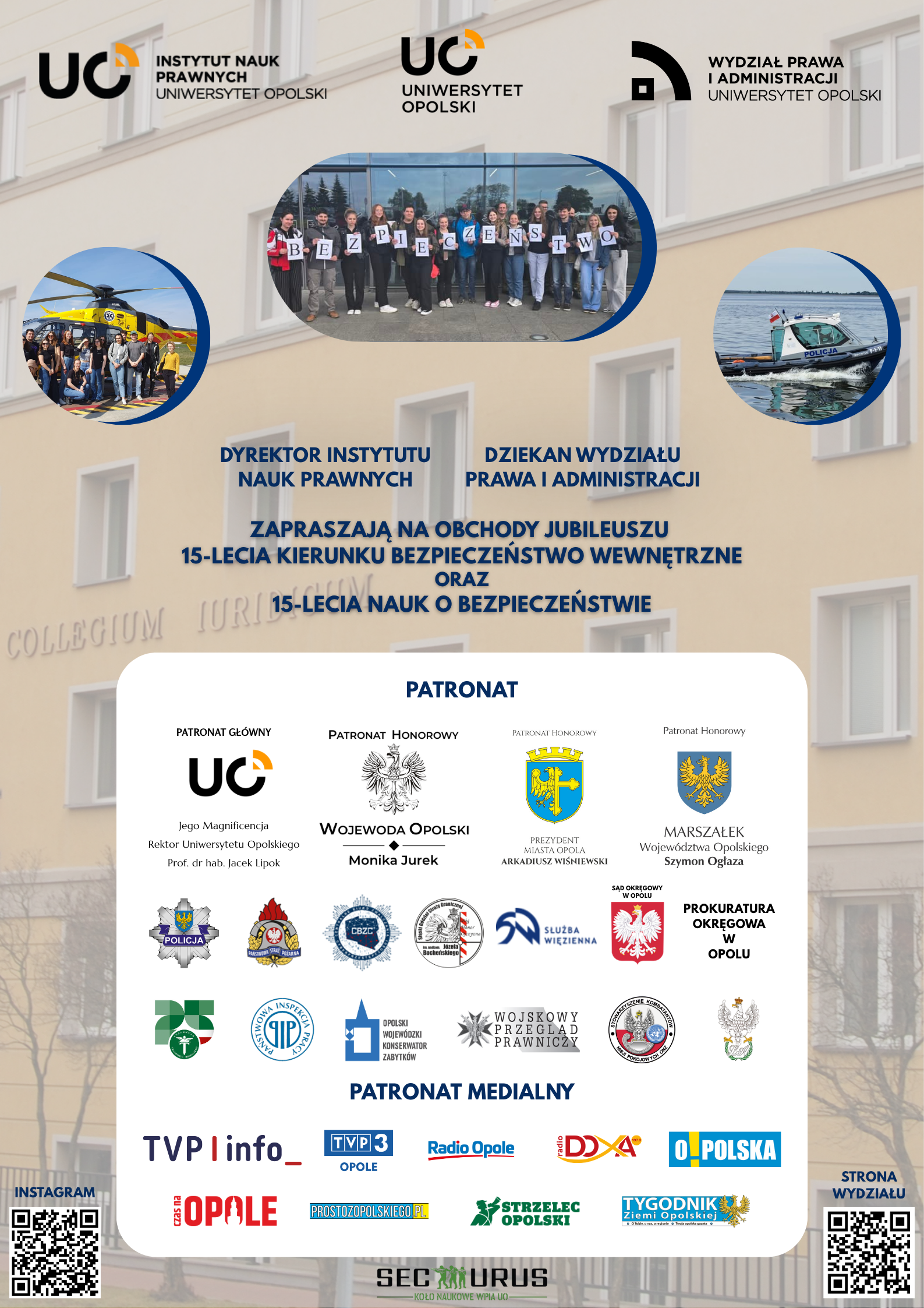 15-lecie istnienia kierunku Bezpieczeństwo Wewnętrzne - Plakat